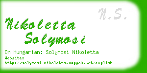 nikoletta solymosi business card